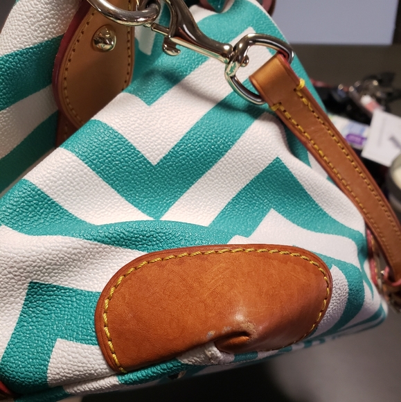 Dooney and Bourke Chevron Satchel - Picture 6 of 7